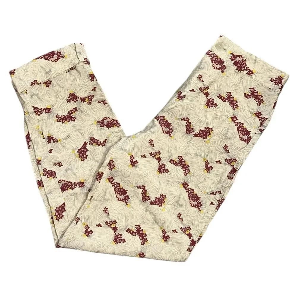 Zara Printed Cuffed Hem Mid-Rise Dress Pants(Size Small)